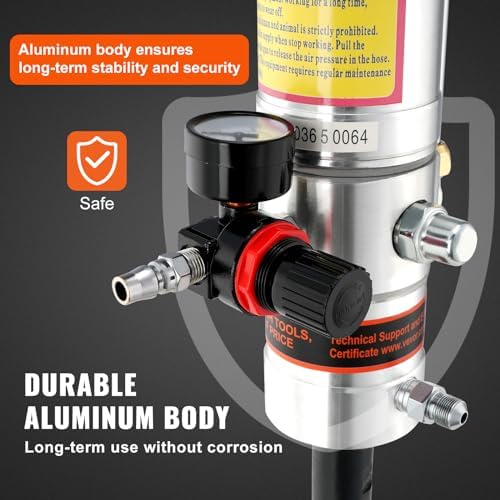 VEVOR Grease Pump, Air Grease Pump with 13 ft High Pressure Hose and Grease Gun, Pneumatic Grease Pump, Portable Lubrication Grease Pump with 360° Swivel Grease Gun Head