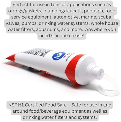 Captain O-Ring - NSF Food Grade Silicone Lubricant Grease for O-Rings, Seals, Gaskets, Pumps, Pool Spa, Plumbing, Faucets, Valves, More (1.76oz, 50g)