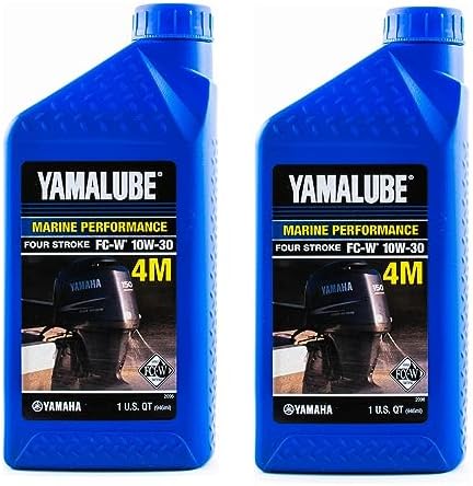 Yamaha Yamalube Marine 4M Mineral Based 4-Stroke Outboard Engine Oil- 2 Quarts, #LUB-10W30-FC-12