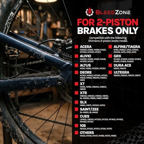 BleedZone Hydraulic Brake Bleed Kit, Shimano Compatible, 60ml Mineral Oil