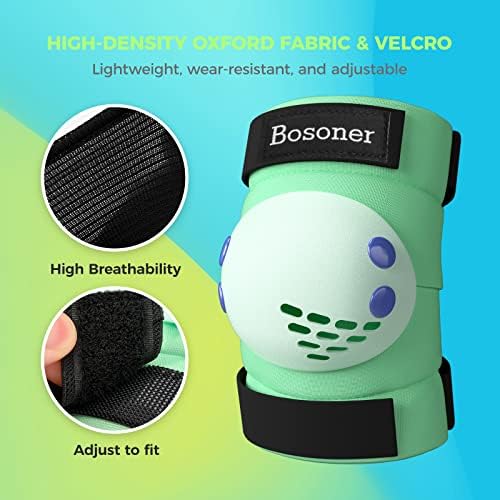 BOSONER Kids/Youth Knee Pad Elbow Pads for Roller Skates Cycling BMX Bike Skateboard Inline Rollerblading, Skating Skatings Scooter Riding Sports