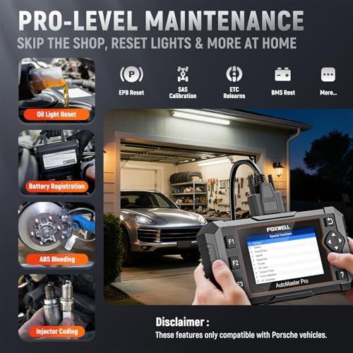 FOXWELL NT510 Pro fit for Porsche, 2-in-1 OBD2 Scanner & 12V Battery Tester