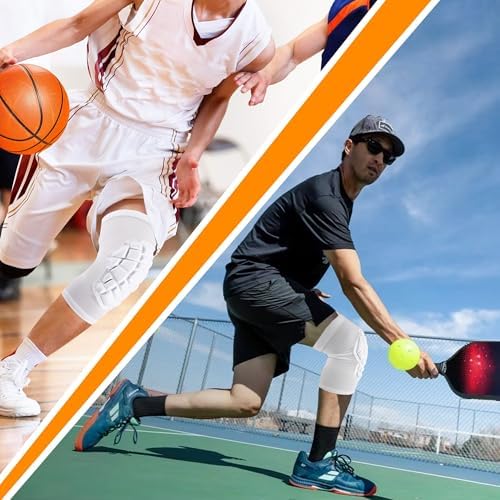 Basketball knee pads, compression leg covers for teenagers and adults, wrestling knee pads, football volleyball, pickleball, weightlifting knee pads (1 white short knee pad, XX-Large)