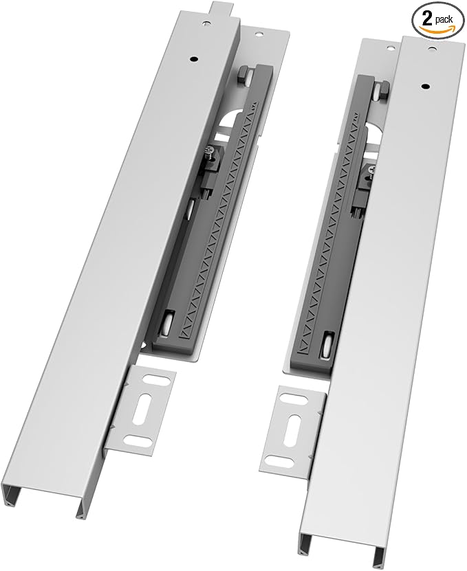 VADANIA 12" Undermount Drawer Slide, Push to Open, Bottom Mounted & Bottom Support, 88 lb Load Capacity, 3-Fold Full Extension, Invisible Drawer Slies,1 Pair(2-Pack)
