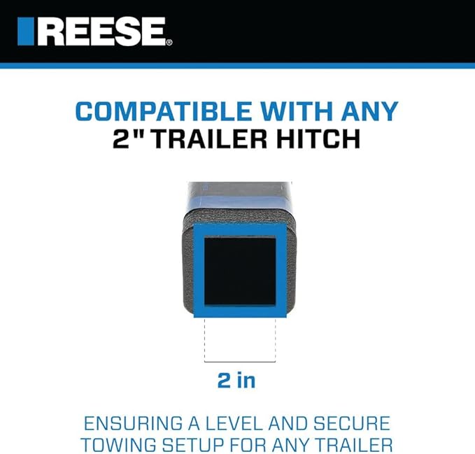 Reese Towpower 7005100 Interlock Trailer Hitch Ball Mount Security Kit, Fits 2 Inch Square Receiver, 2 Inch Drop, 0.75 Inch Rise, 6,000 lbs. Capacity