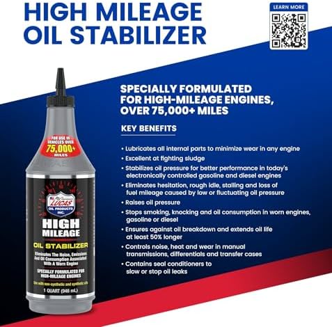 Lucas Oil 10118 High Mileage Oil Stabilizer - 1 Quart