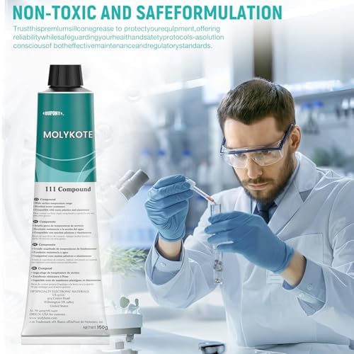 12pcs Molykote 111 Compound Valve Lubricant and Sealant 150g 5.3oz, Silicone Grease for for Repair and Protection of Water Pipes, Ships, Electronic Equipment, Water Resistant, Low Volatility