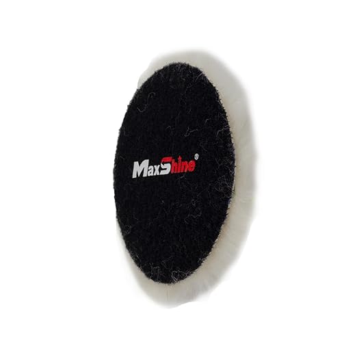 Maxshine 5" Universal Wool Buffing Polishing Pad – 100% Natural Wool with Hook & Loop – Professional Pad for Paint Correction & Oxidation Removal – DA & Rotary Compatible (125mm)