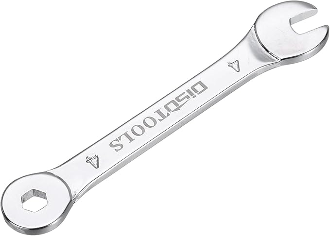 HARFINGTON Thin Combination Wrench Metric 4mm 6-Point Ended Box 15 Degree Offset Open End CR-V Chrome Plated Steel, Silver