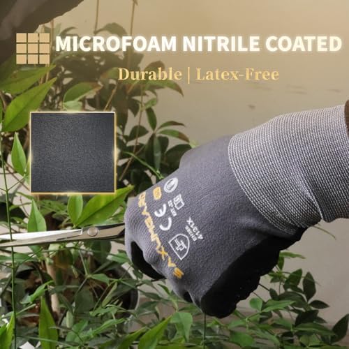 Microfoam Nitrile Coated Work Gloves Men, 5/10 Pairs