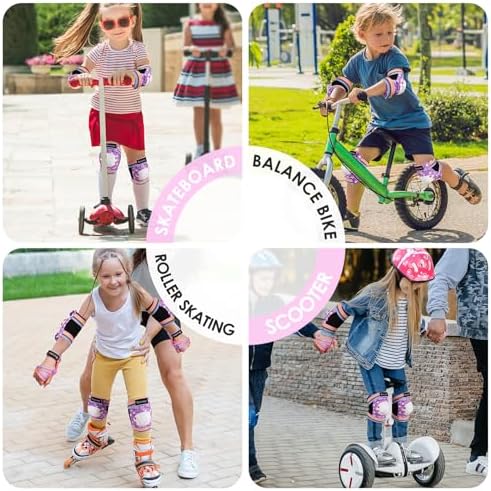 BOSONER Kids/Youth Knee Pad Elbow Pads for Roller Skates Cycling BMX Bike Skateboard Inline Rollerblading, Skating Skatings Scooter Riding Sports