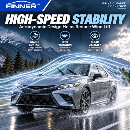 FINNER 26"+18"J-Hook Windshield Wipers Fits Toyota, Honda, Nissan & more