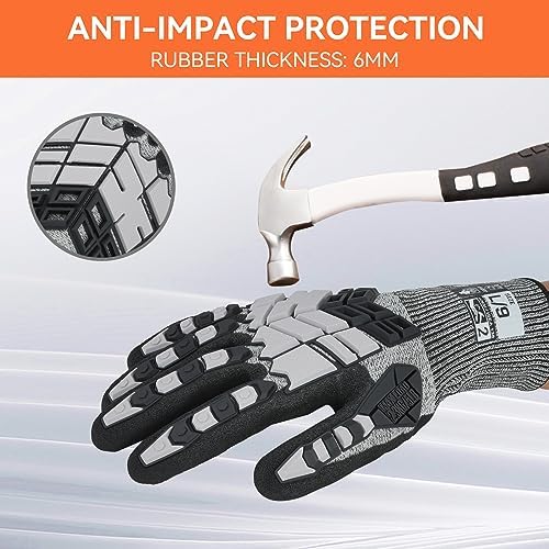 Safety Work Gloves,Impact Gloves for Men Women,Cut Resistant