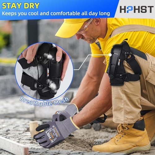 Professional Heavy-Duty Work Knee Pads with Gel & Foam Cushion – Slip-Resistant Support for Construction, Flooring, and Gardening (Black)