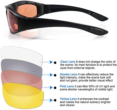3 Pair Motorcycle Riding Glasses Padding Goggles UV Protection Dustproof Windproof Motorcycle Sunglasses for Outdoor Actives