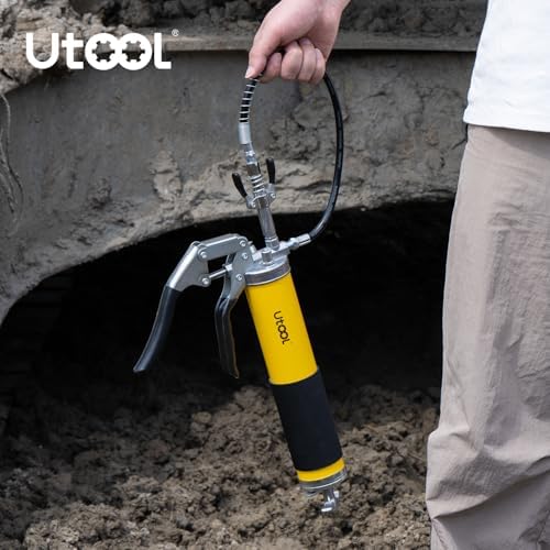 UTOOL 8000 PSI Heavy Duty Pistol Grip Grease Gun Kit, 14 oz Capacity
