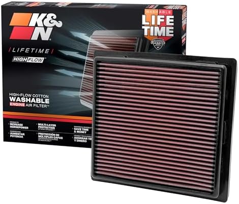 K&N High-Flow Original Lifetime Engine Air Filter: Increase Power: Premium, Washable: Compatible with 2010-2026 Toyota/Lexus/Mitsubishi/Fiat: (See Product Description for Select Models) 33-2457