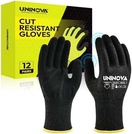 ANSI A4 Cut Resistant Gloves, Sandy Nitrile Coated, Anti Cut