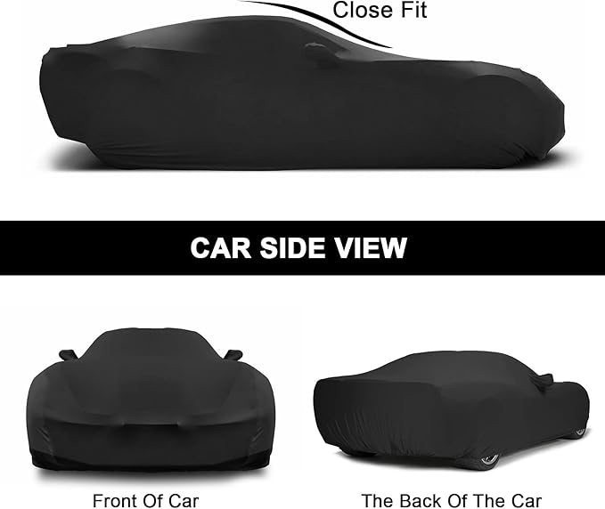 Car Cover Indoor Compatible with Corvette C6 2005-2013, Stretch Satin Dust-Proof Protection Ultimate Custom Full Car Cover for Underground Garage, Car Show