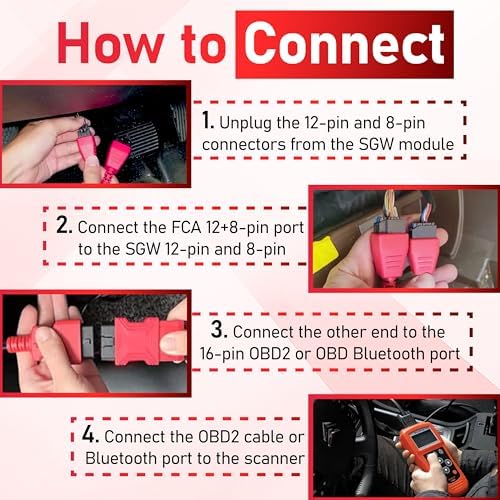 12+8 Pin Connector to OBD2 Adapter, 2.6FT Secutiry Gateway Bypass Cable