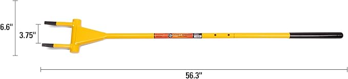 Honey Badger Demolition Fork, 56-inch 2-tine Wrecking Pry Bar, Multipurpose Tool for Flooring, Siding, Trim, Drywall, Roofing, and Decking