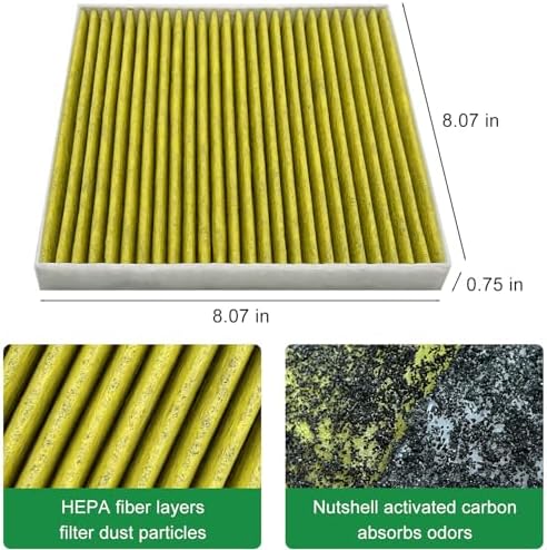 Capume 2PCS Cabin Engine Air Filter JMY09 JMP100 Kit Fits for Tacoma 3.5L 2016 2017 2018 2019 2020 2021 2022 2023, Replacement for 178010P100, CA11895, 87139YZZ09, CF10374