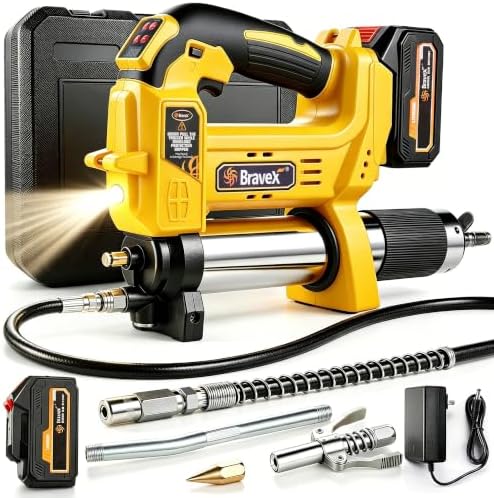 Electric Grease Gun, Cordless Grease Gun Kit with 40" Flex Hose, 12000 PSI