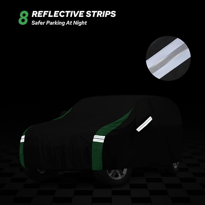 Car Cover Compatible with Jeep Wrangler Waterproof 4 Door Custom Fits for TJ YJ CJ JK JL, Outdoor Full Exterior Rain Snow Dust UV Protection with Driver Door Zipper