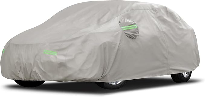 Migaven Car Cover Fit for Toyota Corolla 2000-2025, Honda Civic 1991-2025, Waterproof Full Exterior Cover Sun Rain Protection with Door Zipper and Cotton Lining
