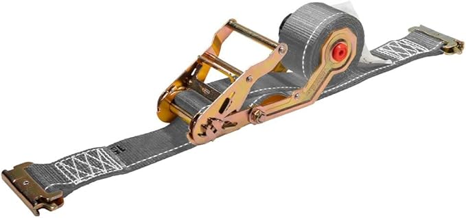Mytee Products 10 Pk 2'' x 16' Rocker Winder Ratchet Straps for E-Track - Tie Down Straps with 4,500 lbs BS - Self Ratcheting Strap for Boat, Jet Ski, ATVs - Gray
