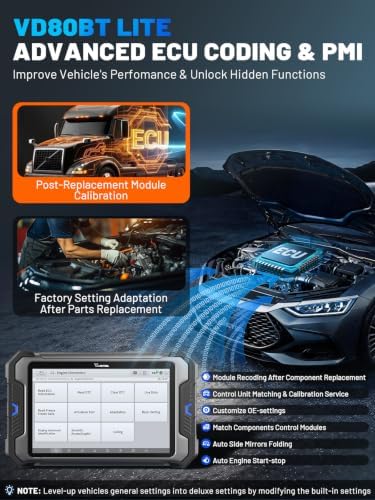 VDIAGTOOL Bidirectional Scan Tool VD80 BT Lite, 2026 8" Wireless Full System OBD2 Scanner Diagnostic Tool with 28+ Resets, Online Coding, Oil/Brake/BMS/SAS, FCA, CAN FD & DoIP, 2 Years Free Update