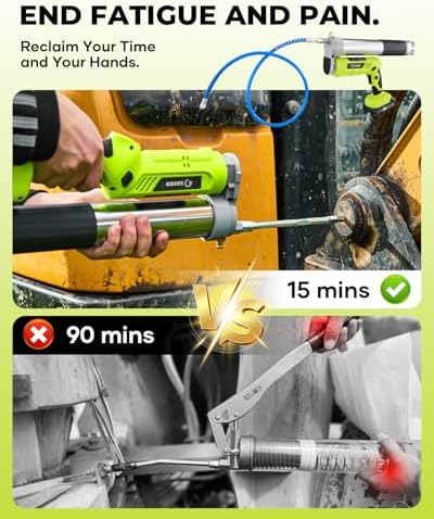 Saker 12,000 PSI Electric Grease Gun, Cordless Grease Gun Kit
