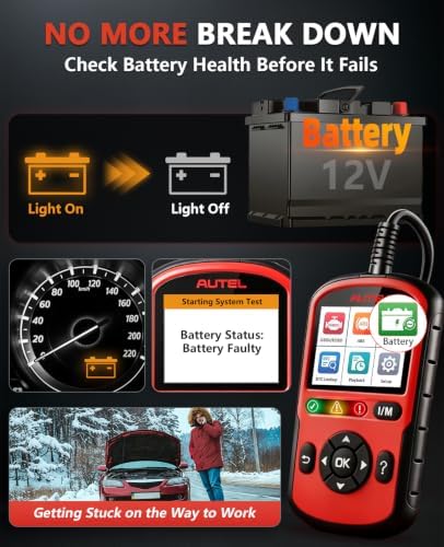 Autel OBD2 Scanner AutoLink AL549, Car Check Engine Code Reader with ABS, Car Battery Tester & Alternator Tester, Plug and Play, Upgrade Ver. of AL519 AL319 AL329 ML519 OBDII CAN Diagnostic Scan Tool