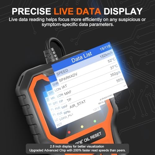 OBD2 Scanner, Code Reader OBDII Scan Tool for Check Engine Light/Oil Light Reset, Fast and Accurate Fault Diagnostic Scan Tool for Car 1996+, 2.8'' Color Screen
