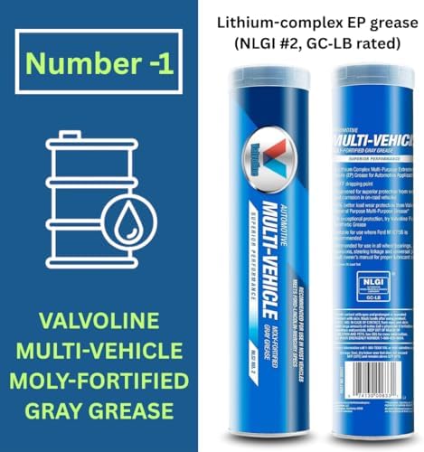 Moly-Fortified Gray Grease 14.1 OZ Cartridge VV-633| NLGI #2 GC-LB | Lithium Complex EP | 0°F to 375°F | Extreme Pressure | Automotive Chassis, Bearings, Suspension | Ford Spec Compatible | 2 Pack