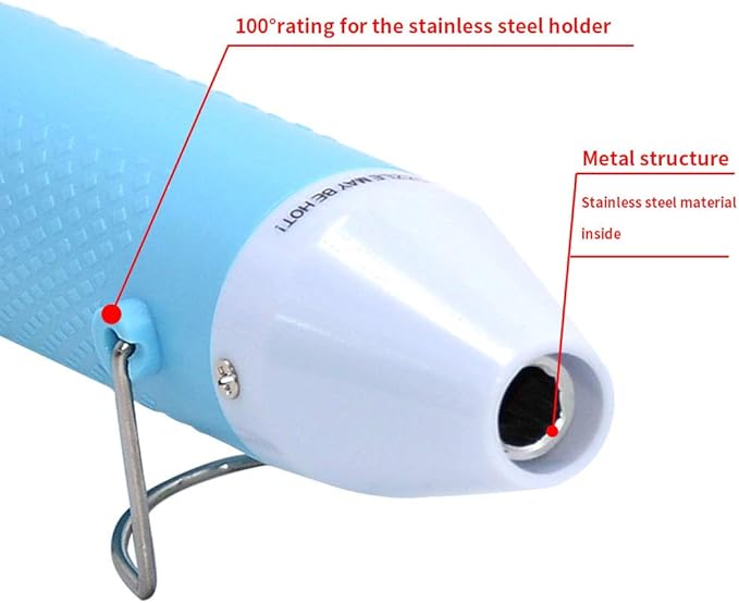 mofa Heat gun,Mini Hot Air Gun Tools Shrink Pen with Stand For DIY Embossing And Drying Paint Multi-Purpose Electric Heating Nozzle 150W 110V (Blue)
