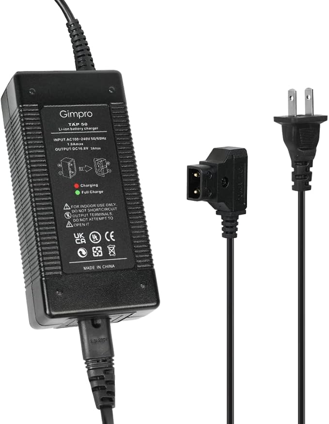 V-Mount Battery Charger D-tap, Moman Gimpro D-tap Charger DC 16.8V 3A max Output Fast Charge with HVR-S270C PMW-EX330K PMW-EX330L, Charger-V-Mount-Battery-Moman