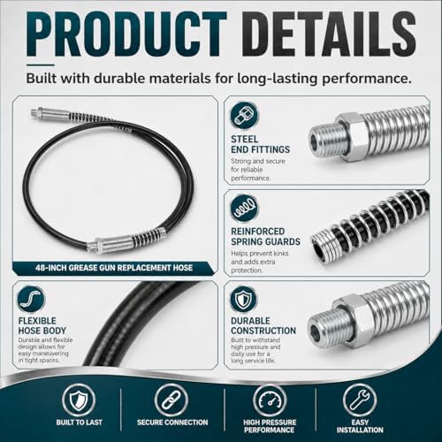 49-16-2647 Replacement Grease Gun Hose 48" for Milwauk*e Grease Gun