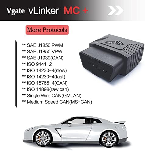 Vgate vLinker MC+ Bluetooth OBD2 Car Scan Tool for iOS, Android, Windows
