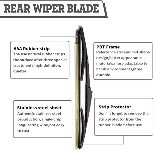 (Pack of 2) Rear Wiper Blade Set Replacement for Hyundai Veracruz IX55 2007-2012,Back Windshield Window,Rear wiper Accessories