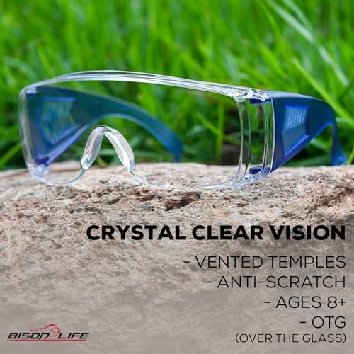 BISON LIFE Kids Safety Glasses, Anti Scratch Protective Eyewear, ANSI Z87.1