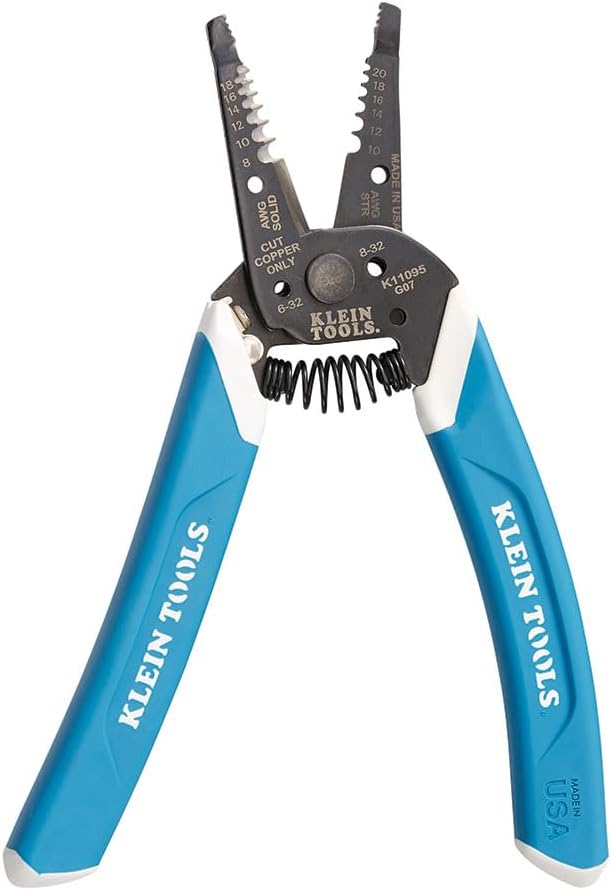 Klein Tools 9-Inch Lineman's Crimping Pliers and Klein-Kurve 8-18 AWG Wire Stripper/Cutter Bundle