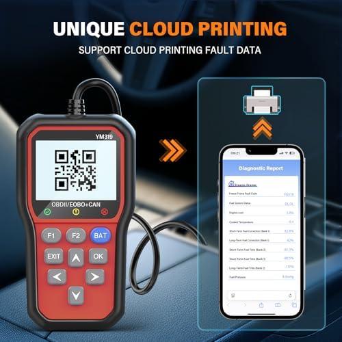 BluSon YM319 OBD2 Scanner Diagnostic Tool with Battery Tester, Scan Tool