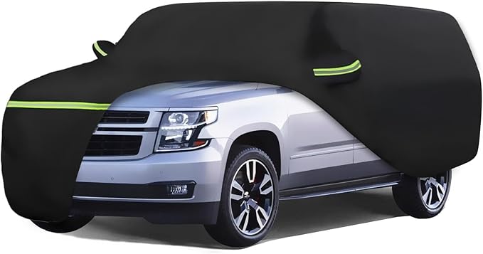 Waterproof Car Covers Fit for 2007-2023 Chevy Suburban/GMC Yukon XL/Cadillac Escalade ESV(Black) 210T Custom Heavy Duty Waterproof All Weather Protection Outdoor