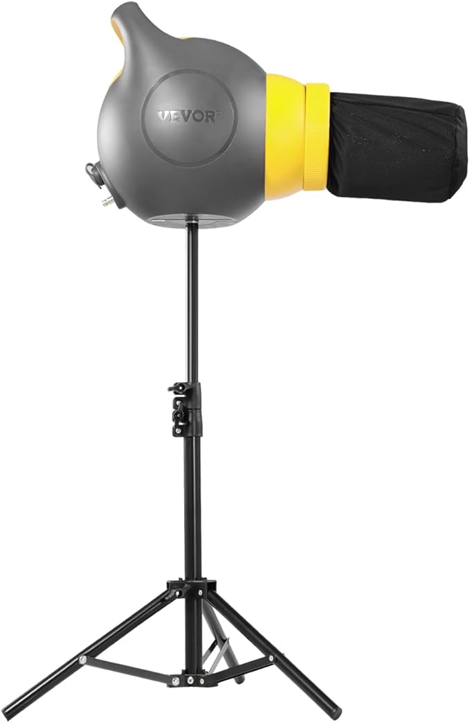 VEVOR Foam Machine, 115 W Party Foam Cannon, Portable Foam Maker with a Tripod Stand, Powerful Foam Party Machine, for Backyard, Pool, Outdoor Events, Birthdays, Celebrations and Party, Grey & Yellow