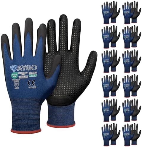 KAYGO MicroFoam Nitrile Coated Work Gloves, Non-Slip Micro-Dots, KG19N