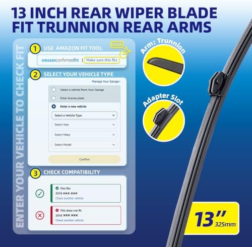 5 PLUS® 13 Inch Rear Windshield Wiper Blade - Original Quality,Quiet Wiping