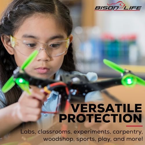 BISON LIFE Kids Safety Glasses, Anti Scratch Protective Eyewear, ANSI Z87.1