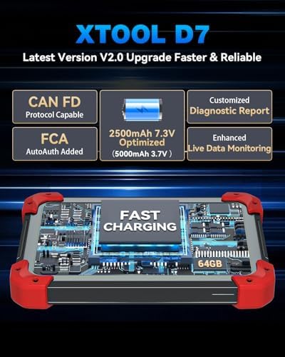 XTOOL D7 Bidirectional Scan Tool, 39+ Resets, ECU Coding OBD2 Scanner