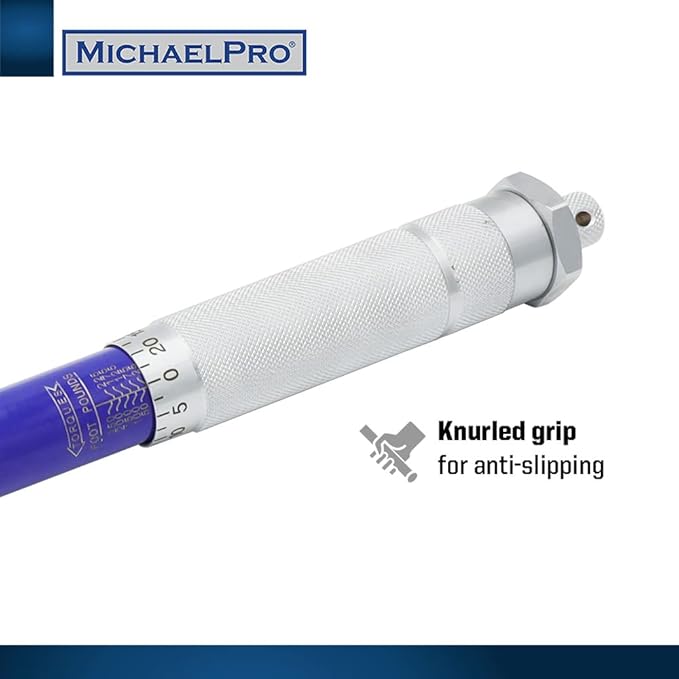 MichaelPro 1/2-Inch Drive Click Torque Wrench, 25–250 ft-lb (33.9–339 Nm), Heavy Duty Manual Adjustable Torque Wrench for Automotive & Industrial Use, Dual Scale, Durable Ratchet Head | MP001221